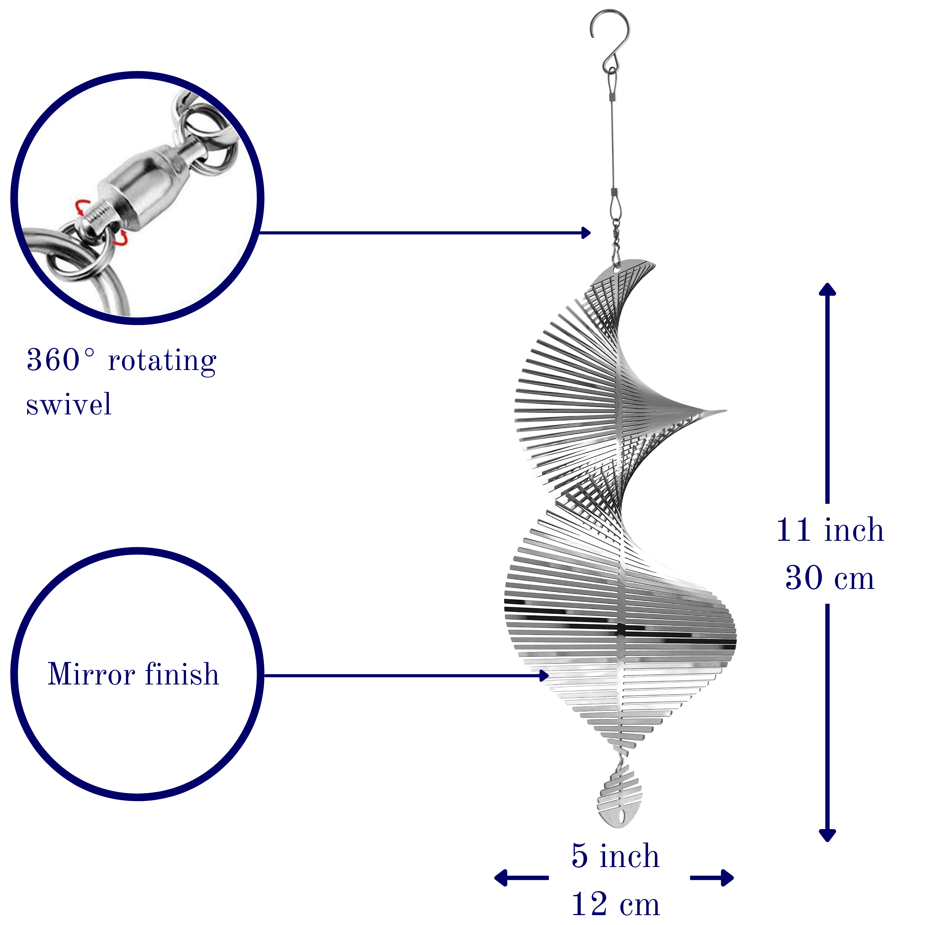 Helix Wind Spinner - Silver - Beauty and the Wind