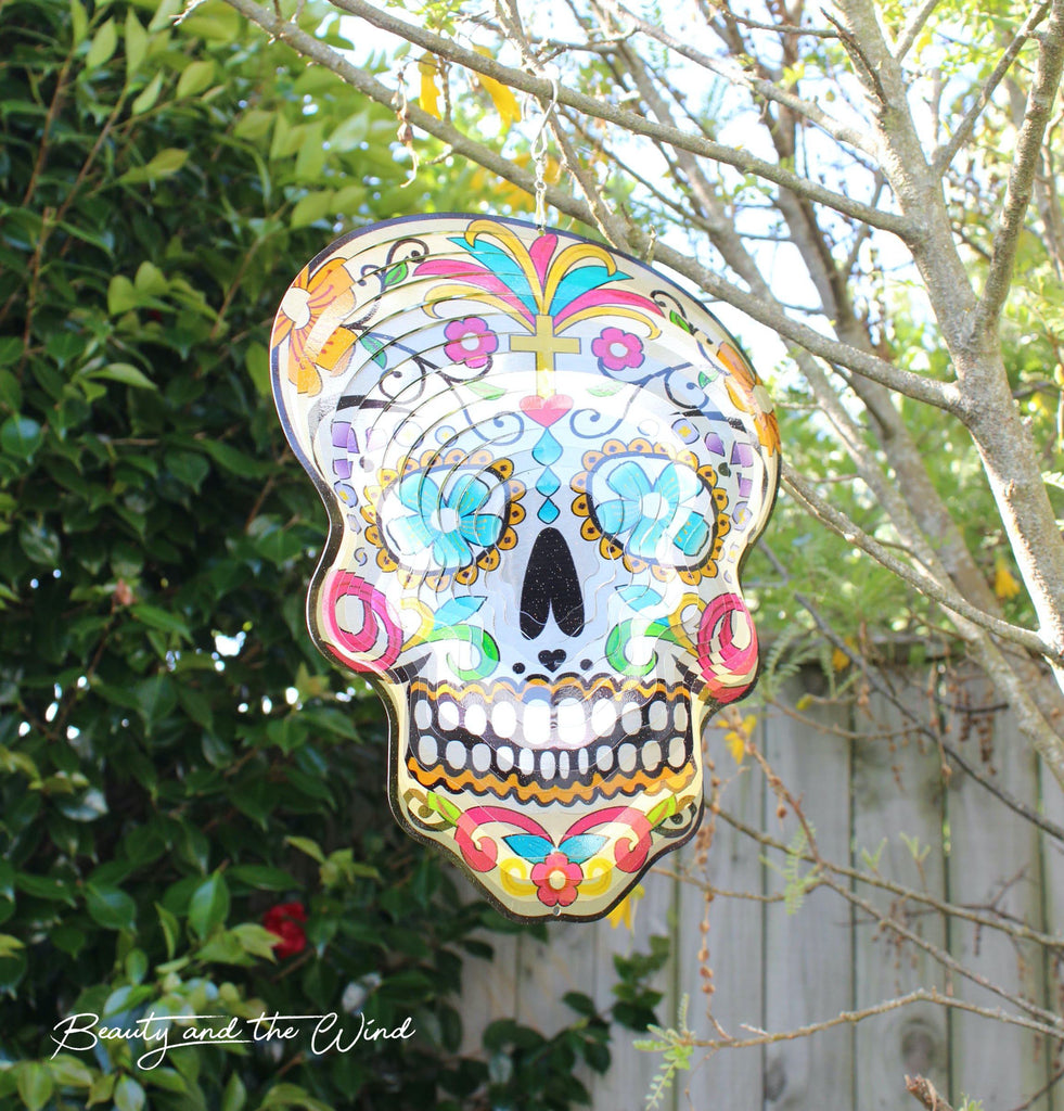 Sugar Skull Wind Spinner - Beauty and the Wind